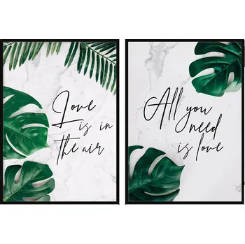 Obraz OBRAZY V RÁMU 53x73cm Dyptych Sada 2 obrazů Valentýn Láska Love P708