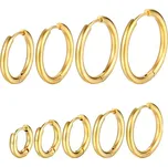 Kruhová náušnice z chirurgické oceli Kroužek Zlatý - Průměr 23 mm