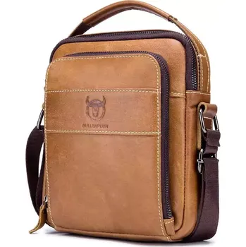 Bullcaptain pánská kožená messenger taška Ursicin Camel