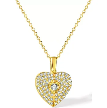 Náhrdelník Titan Jewerly Dámský nerezový náhrdelník s otevíracím srdcem zlatá