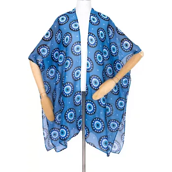 Dámská tunika ArtOfPolo pončo na plavky Pareo Blink blink Modré