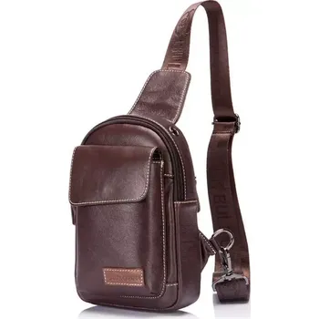 Bullcaptain kožená taška přes rameno Ragnar Hnědý 4L