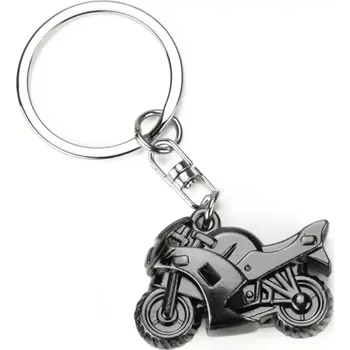 Kovová klíčenka přívěšek Motorka Gunmetal
