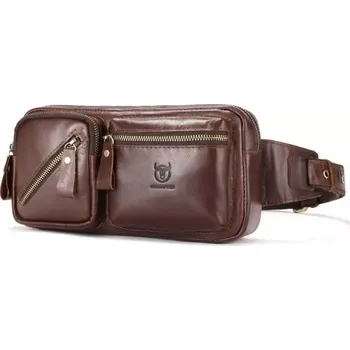 Ledvinka Bullcaptain kožená taška kolem pasu Vrontados Hnědá