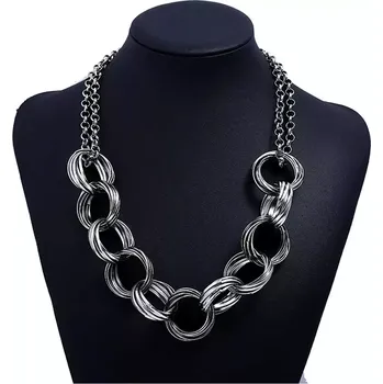 Náhrdelník Dámský kroužkový náhrdelník Ringers Gunmetal