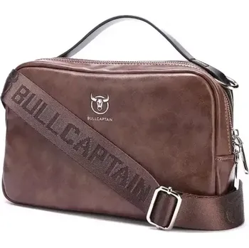 Bullcaptain pánská kožená taška Sancho Hnědá 3L