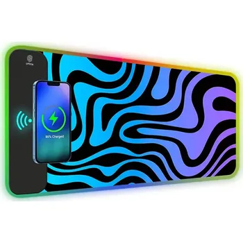 Podložka pod myš Huado RGB podložka pod myš s bezdrát nabíjením 15W Purple Waves