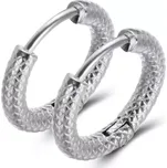 Ocelové Náušnice kruhy Silver Snake 1cm