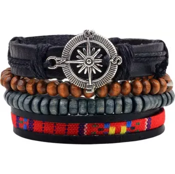 Náramek Sada čtyř pánských náramků ETno Kompas