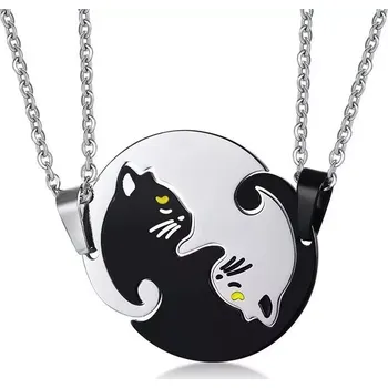 Přívěsek Ocelové přívěsky puzzle Kočka a Kocour pro pár