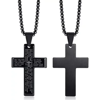 Přívěsek Přívěsek z chirurgické oceli kříž Leeroy černý