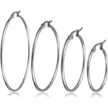Náušnice Ocelové náušnice kruhy 20-95 mm Just me Stříbrné - Průměr 50 mm