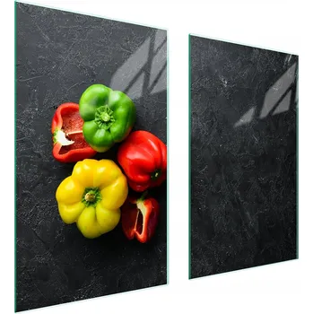 Obraz Skleněná ochranná deska na sporák 75x52 Paprika