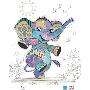 Embosované přání do obálky Slon v rytmu hudby