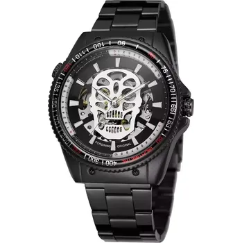 Hodinky FORSINING pánské automatické hodinky Muerte Černo-Stříbrné