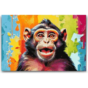 Diamantové malování Diamantové malování - Veselá opice Velikost: 40x60cm, Rámování: Pouze srolované plátno, Diamanty: Čtvercové