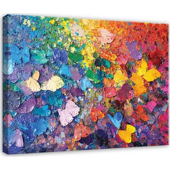 Obraz BAREVNÝ OBRAZ ABSTRAKCE DO OBÝVACÍHO POKOJE LOŽNICE KUCHYNĚ NA PLÁTNĚ 40x30