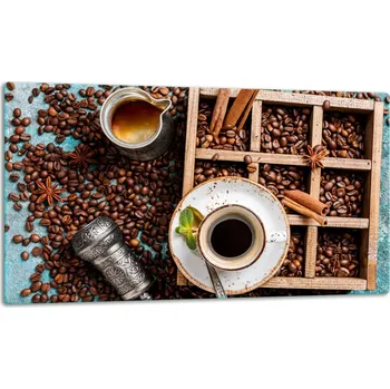 Kuchyňské prkénko SKLENĚNÁ DESKA NA KRÁJENÍ / OCHRANNÁ DESKA 52x30 KÁVA