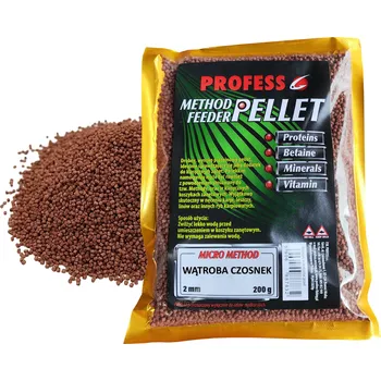 Návnadová surovina PELLET METHOD FEEDER Micro 2mm Játra Česnek 200g Profess