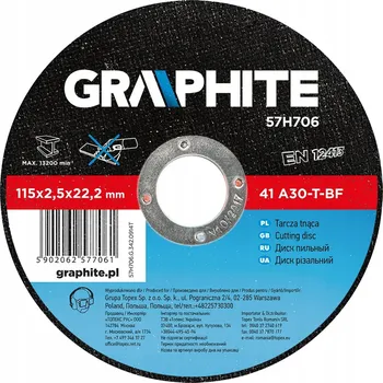 Řezný kotouč Řezací kotouč na kov Graphite 57H706 115 x 22,2 mm