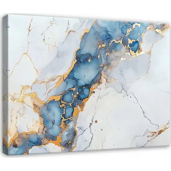 Obraz OBRAZ ABSTRAKCE MARMOR ZLATO MODRÁ LOŽNICE OBÝVACÍ POKOJ NA PLÁTNĚ 40x30