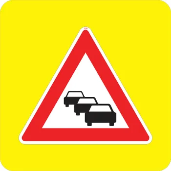 Dopravní značka Dopravní Značka A23 zvýrazněná Kolona