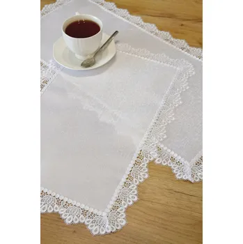 ubrus Obrus běhoun GIPIUROWY - 35x70 - bílá barva