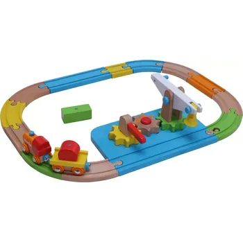 ostatní stavebnice Dětská dráha s jeřábem (Maxim 50641)