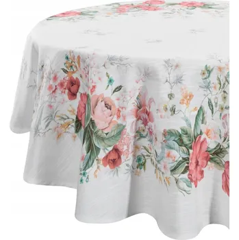 ubrus Obrus kulatý dekorativní 120 RD s květinovým vzorem, růžový