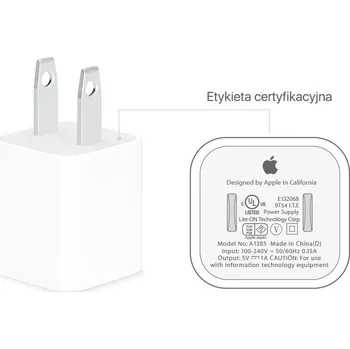 Síťová nabíječka Apple USB pro Apple 1000 mA 5 V bílá