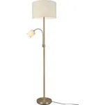 TRIO 403900208 HOTEL stojací lampa 1xE27, 1xE14 matná mosaz, krémová bílá