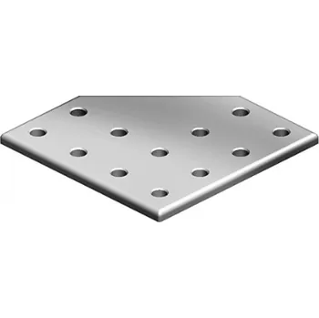 Nábytkové kování Spojovací deska hliníková L 12 otvorů, 2 drážky 093VL160160D