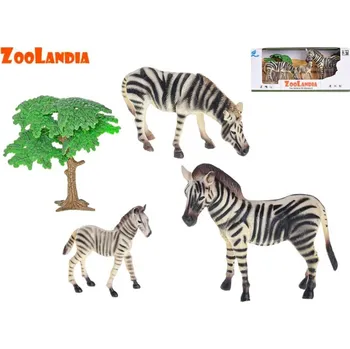Figurka Zoolandia zebra s mláďaty a doplňky v krabičce