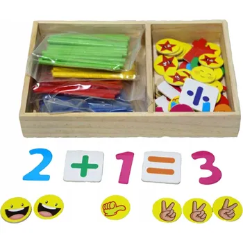 Dřevěná hračka BAREVNÁ MATEMATICKÁ SKLÁDAČKA PRO DĚTI 604741