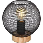 GLOBO 15663T PABLO stolní lampička D200mm 1xE27 černá, dřevo