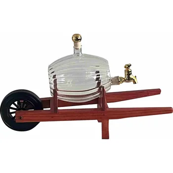 Dřevěný trakař se soudkem 500 ml