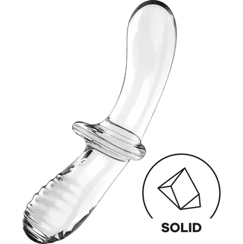 Satisfyer Double Crystal – oboustranné skleněné dildo (průhledné)