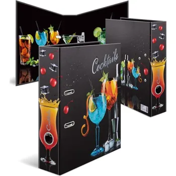 Designový pákový pořadač A4 7cm karton motiv - Koktejly