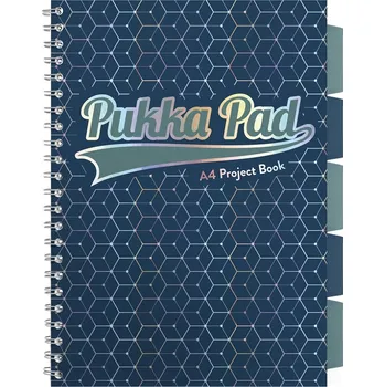 Blok Pukka Pad projektový blok Glee A4, papír 80g,100 listů, tmavě modrý, linkovaný