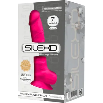 Dildo Silexd 7 - přísavkový, realistický dildo - 17,5 cm (růžová)