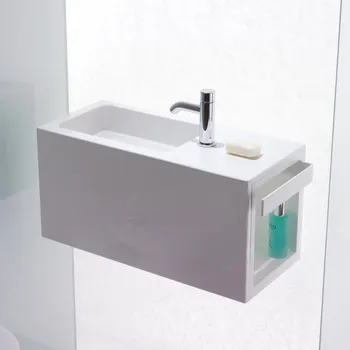 Umyvadlo Alape WP.XS 1 - Umyvátko se skříňkou 600x268 mm, levé, bílá 5072800000