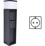 LUTEC CONNECTED 7202201012 MAINS venkovní zásuvková skříňka (nemecký typ s bočným uzemnením) a svítidlo LED 11W 750lm 3000K max. 3500W IP54 černá