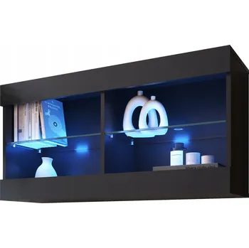Knihovna Komodee Tivoli Závěsná Vitrína Horizontální Černá Modrá LED