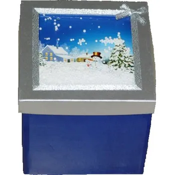 Dárková taška Skládací krabice s vánočním motivem 170x170x170 mm,modro/stříbrná