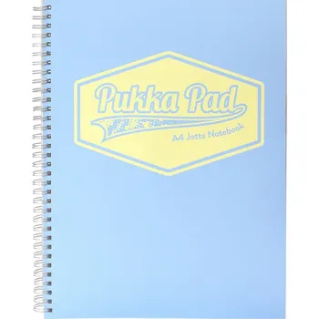 Blok Pukka Pad spirálový blok Pastel A4, papír 80g,100 listů, světle modrý, linkovaný
