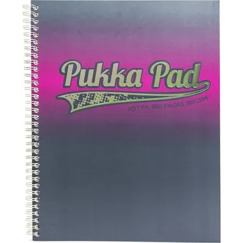 Blok Pukka Pad spirálový blok Elektra A4, 200 stran, linky 8 mm, růžový