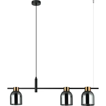 ITALUX PND-66892-3-BK-SG Servio závěsné svítidlo 3xE14 černá, mosaz, kouřová