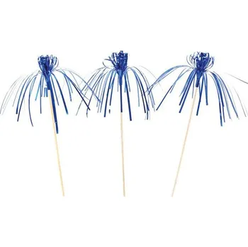 Dekorativní palmy na špejli modré, balení 8 ks