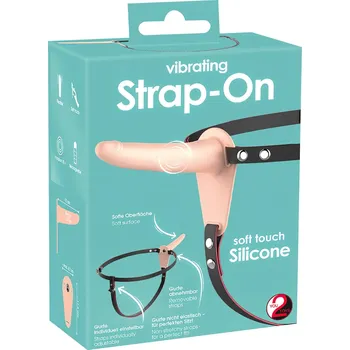 Vibrátor You2Toys - Strap-On - dobíjecí, připínací vibrátor (přírodní)