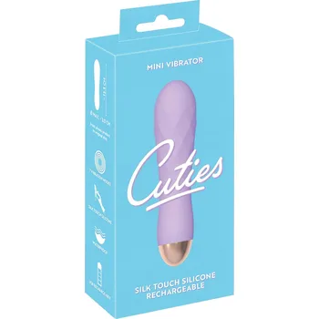 Vibrátor Cuties Mini - akumulátorový vodotěsný vibrátor s mřížkou (fialový)